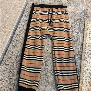 Burberry Black and Tan Jogger Pants